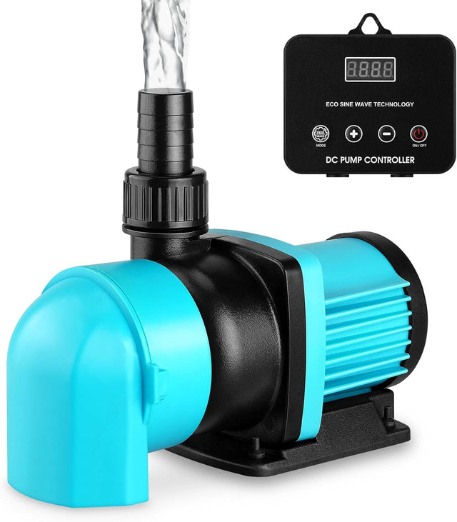 1320GPH Aquarium Return Pump with LCD Display Controller, DC 24V 35W Aquarium Pump for Saltwater Freshwater Aquarium,Fish Tank,Sump,20 Speeds ECO Quiet Submersible and Inline Pump