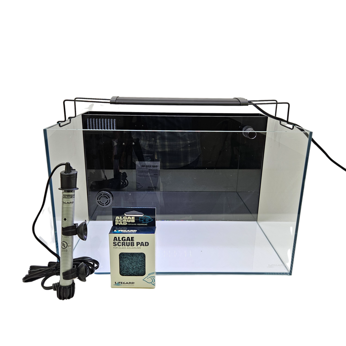 10 Gallon Ultra Low Iron CRYSTAL Aquarium with Built in Back Filter