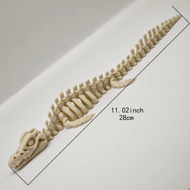 Life-Like Mosasaurus Skeleton Dinosaur Bone Model Replica Aquarium Decoration Featuring White Fins Tail for Fish Tank Decoration