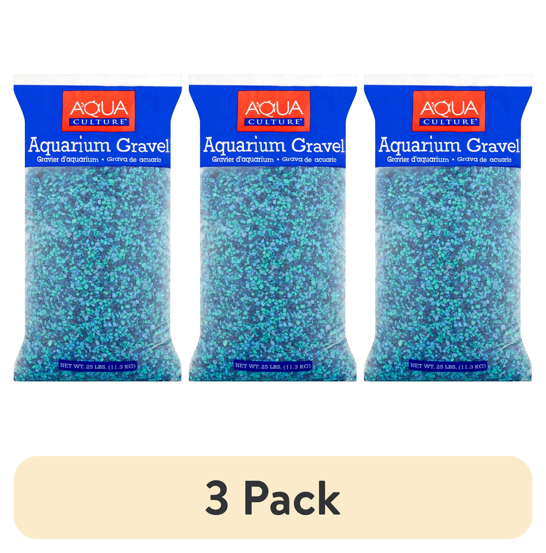 (3 Pack) Aquarium Gravel, Caribbean, 25 Lb