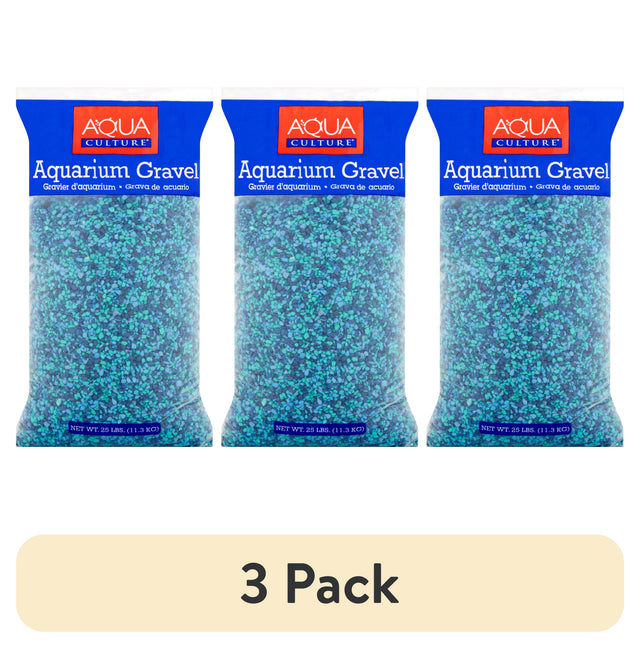 (3 Pack) Aquarium Gravel, Caribbean, 25 Lb