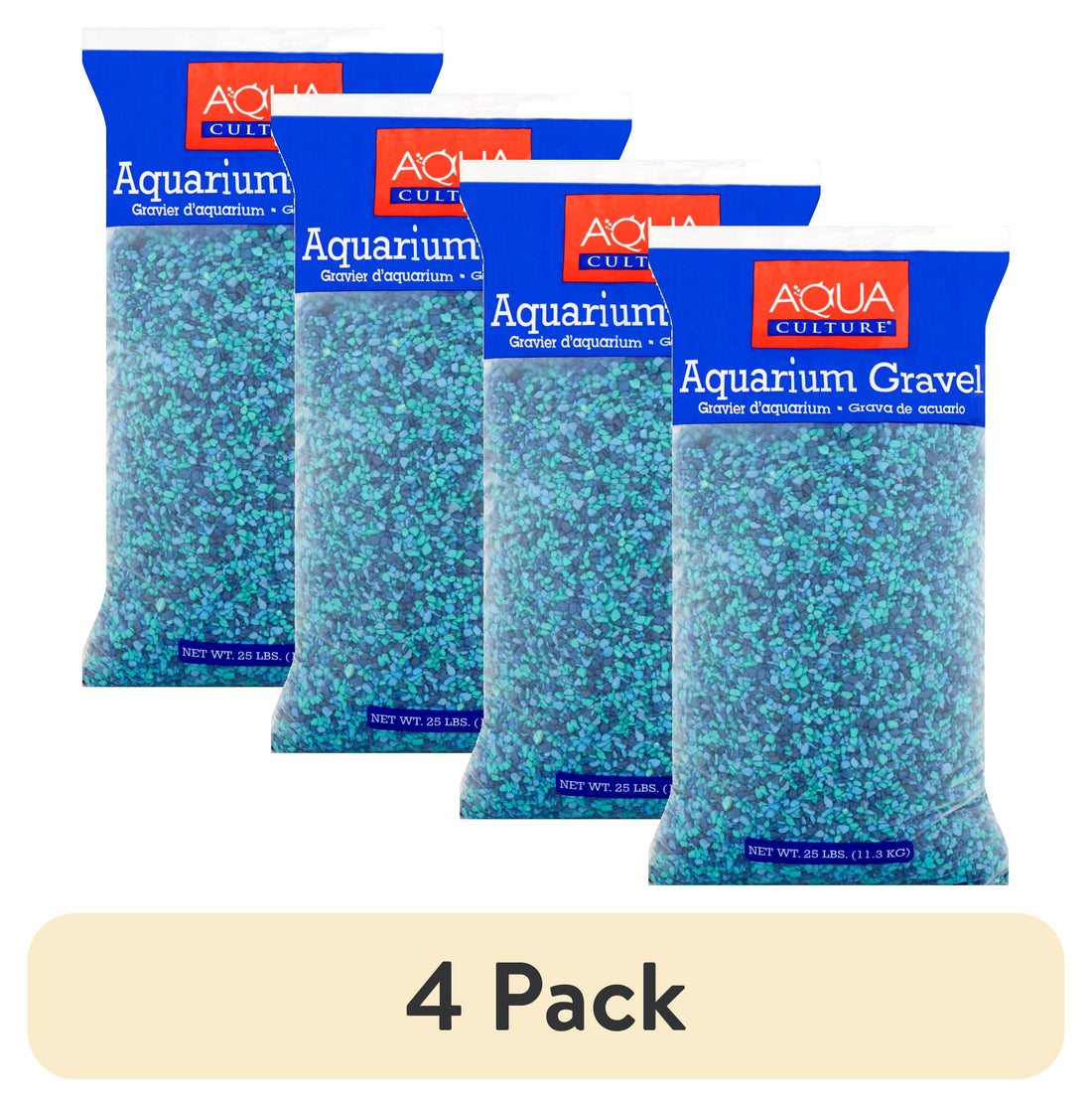 (4 Pack) Aquarium Gravel, Caribbean, 25 Lb