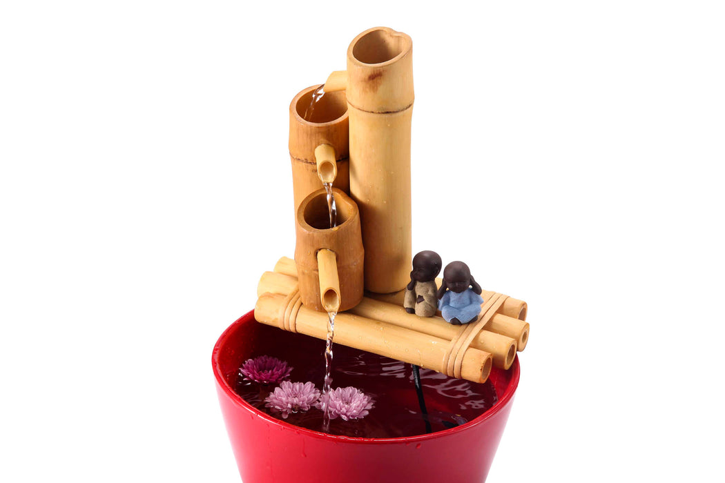 12" Bamboo 3-Tier Fountain and Quiet One 100 Pump