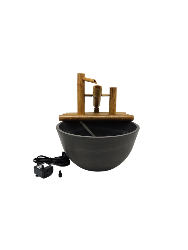 12" Bamboo Rocking Fountain and Quiet One 100 Pump