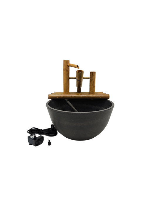 12" Bamboo Rocking Fountain and Quiet One 100 Pump