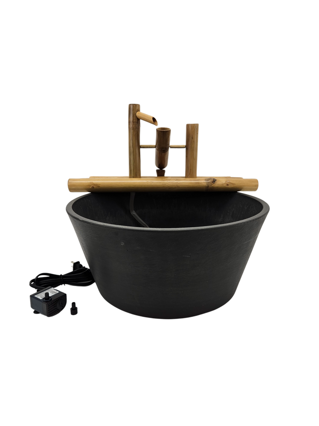 18" Bamboo Rocking Fountain and Quiet One 100 Pump