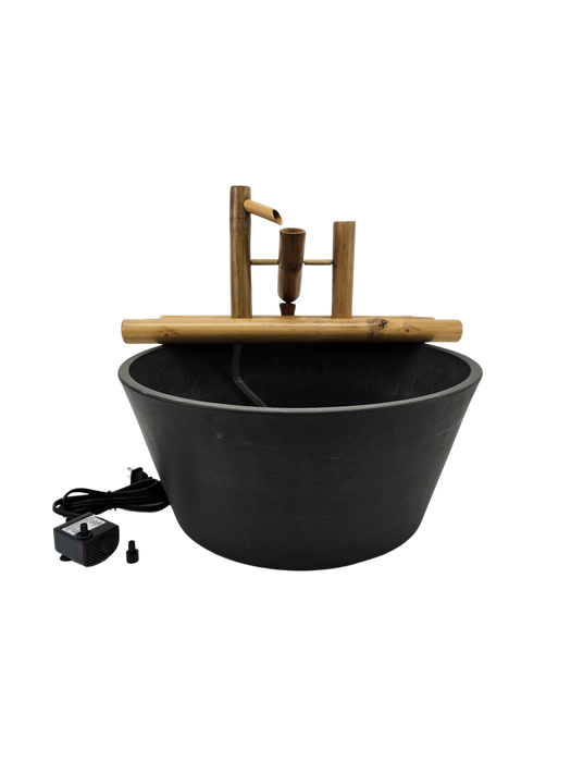 18" Bamboo Rocking Fountain and Quiet One 100 Pump