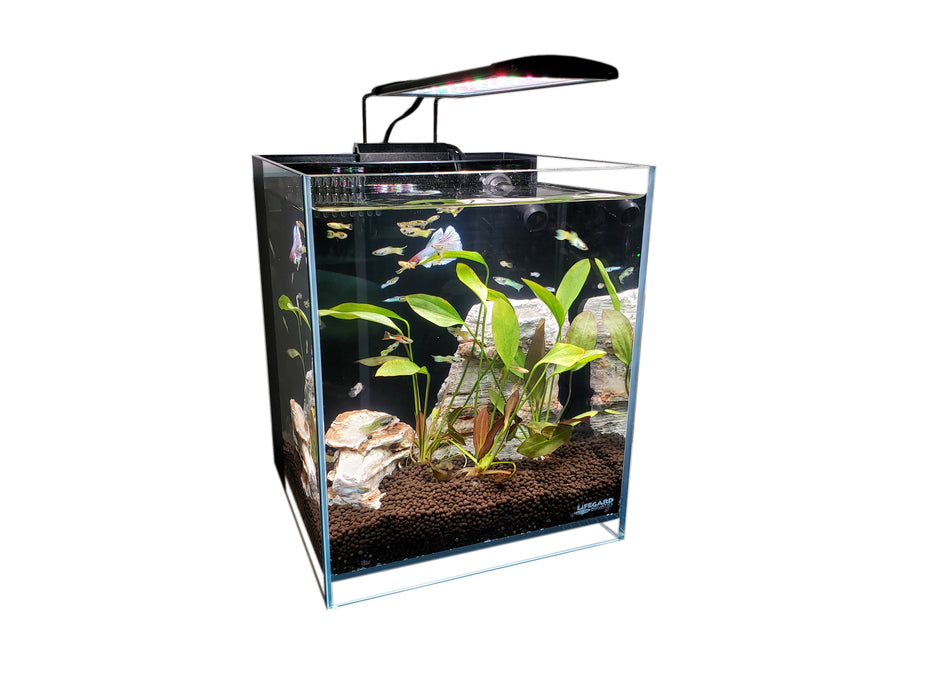 8.3 Gallons 45° Beveled Edge Low Iron Ultra Clear Aquarium - 11.81" x 11.81" x 13.77"