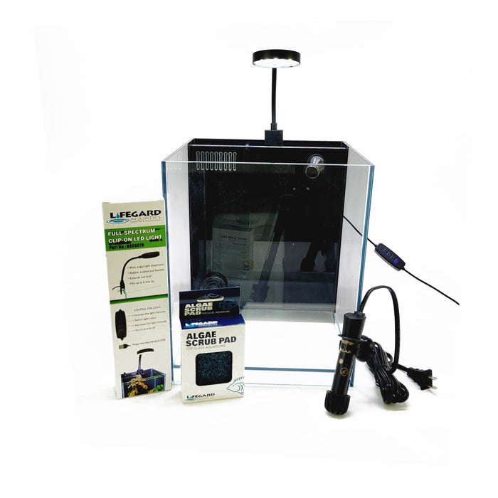 5 Gallon All in One Nano Aquarium Kit with UL Listed Heater, Full Spectrum LED Light, Pump, Filter and Algae Pad