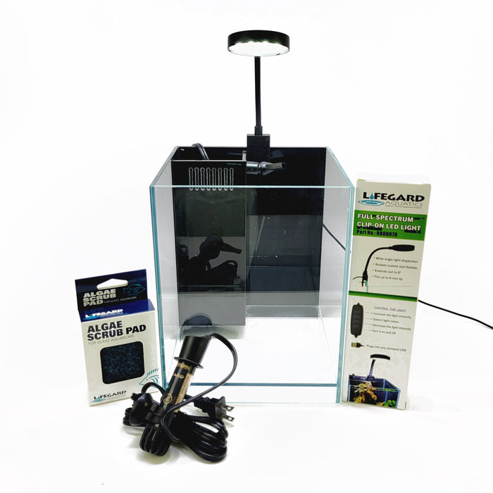 1.2 Gallon All in One Betta Tank Kit with UL Listed Heater, Full Spectrum LED Light, Pump, Filter and Algae Pad
