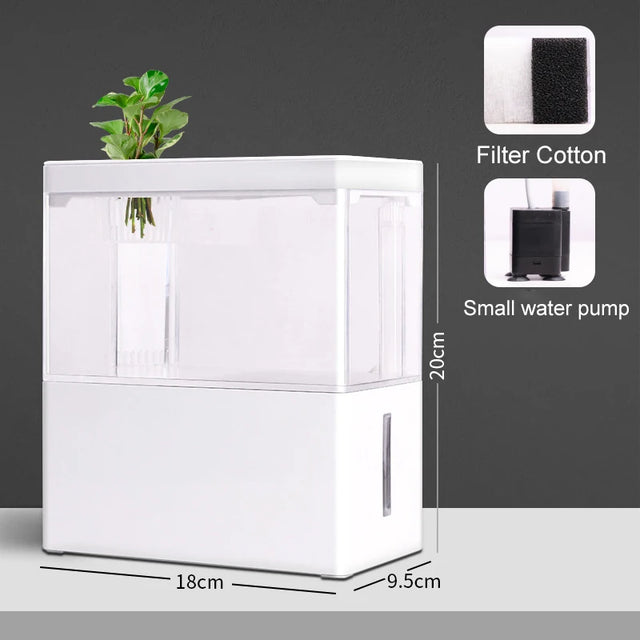 Fish Tank Living Room Small Landscape Ecological Tank Household USB Powered Mini Tank Fish Tank