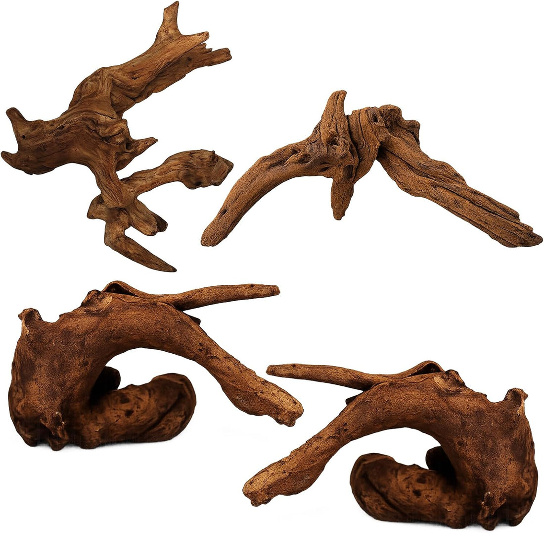 4PCS Driftwood for Aquarium, 1.96''-5.91'' Aquarium Driftwood, Fish Tank Driftwood, Ideal for Fish Tanks, Freshwater Aquariums, Terrariums(Random Style)