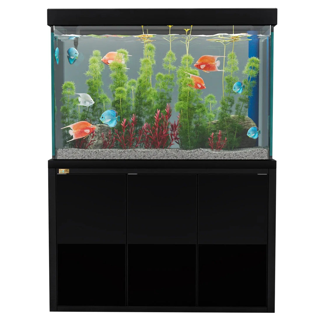 Aqua Dream 175 Gallon Aquarium Set with Aluminum Cabinet, Sump Filtration System & LED Lighting