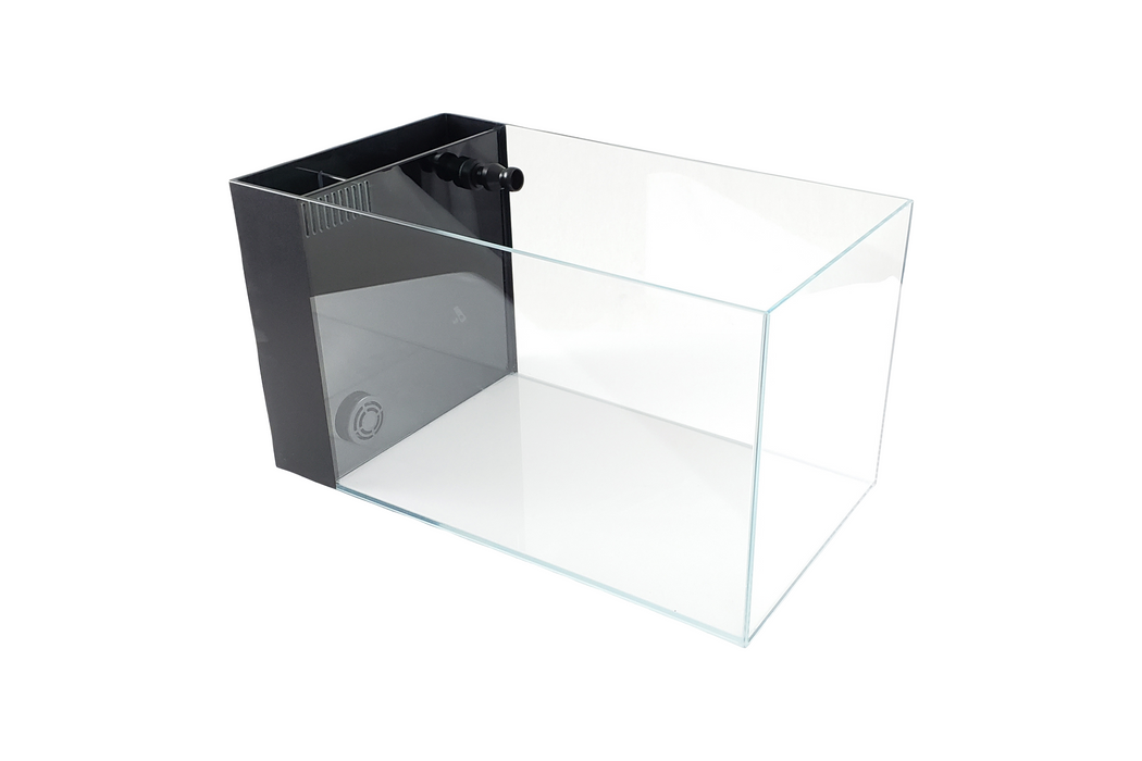 CRYSTAL 45 Degree Low Iron Ultra Clear Aquarium with Built in Side Filter (14.26 gallons, 23.62" x 11.81" x 11.81")