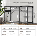 55-75 Gallon Fish Tank Stand with Power Outlets for Aquarium Stand | 6 Sturdy Leg,1200 LBS Capacity,Heavy Duty,Cabinet for Fish Tank Accessories Storage,Metal Frame