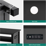 Aquarium Stand with Power Outlets, Black | 55-75 Gallon Fish Tank Stand, Cabinet with RGB Light Strip Suitable for Turtle Tank, Reptile Terrarium, 900LBS Capacity