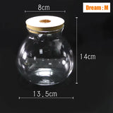 Mini Glass Fish Tank Betta Fish Tank Aquarium Fish Tank Micro Landscape Ecological Bottle Empty Bottle DIY Aquarium Accessories