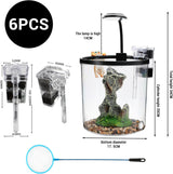 Small Fish Tank, Betta Fish Tank Kit with LED Light, Oxygen Generator, Fish Tank Starter Kits for Beta,Goldfish (Black, 1.5 Gallon)