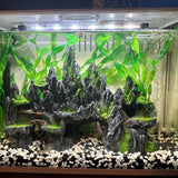 Large Fish Tank Decorations, Mountain View Aquarium Ornament with Tree House Cave Bridge Artificial Plastic Plants Aquarium Decorations