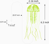 2 PCS Jellyfish Fish Tank Decorations, Simulation Jellyfish Plant Ornament, Fish Tank Jellyfish Glow Decorations, Fish Tank Decorations Suitable for Various Fish Tank/Aquarium (S, Yellow)