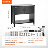 VEVOR Aquarium Stand, 75 Gallon Fish Tank Stand, 52 X 19.7 X 32.3 in Steel and MDF Turtle Tank Stand, 626 Lbs Load Capacity, Reptile Tank Stand with Storage Cabinet and Embedded Power Panel, Black