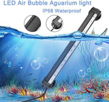 LED Aquarium Lights for Fish Tank,Submersible Fish Tank Light with Air Bubbler Hole Bubble Wall RGB Color Changing Brightness Adjustable Waterproof Remote Control Bubble Tube Light,3W 9Inch