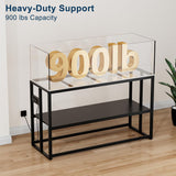 55-75 Gallon Fish Tank Stand with Power Outlets, 900LBS Capacity Aquarium Stand, Metal Fish Tank Stand Dual-Layer Design Terrarium Stand, Black