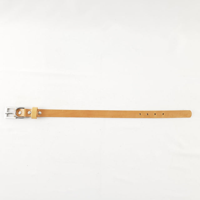 Leather Dog Collar Plane Tan - Small