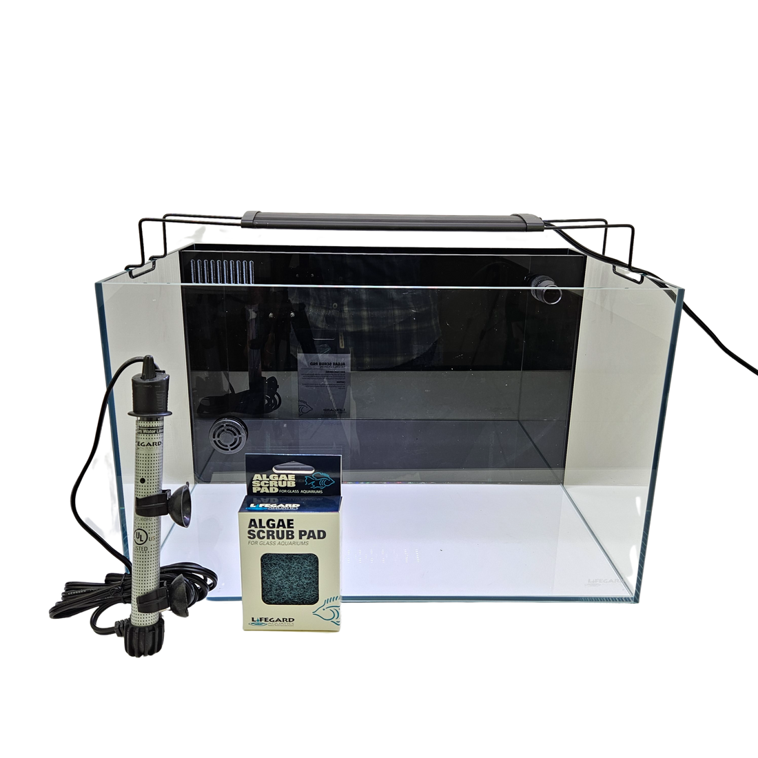 10 Gallon Ultra Low Iron CRYSTAL Aquarium with Built in Back Filter