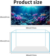 3 Pack Aquarium Background, 60X24 Inch Polyester Aquarium Background | Cloth Fish Tank Background, Undersea Corals Sunshines & Rock Aquatic Plants, Backgrounds for Fish Tank