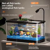 4 Gal Small Fish Tank, Betta Fish Tank Kit with LED Light, Oxygen Generator, Fish Tank Starter Kits for Beta,Goldfish