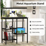 20 Gallon Fish Tank Stand Aquarium Fish Tank Stand, 3 Tier Metal Rack for Living Room/Office/Aquarium 29.1 X 12.3 X 30.1 Inches 330 LBS (Black)