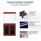 50 Gallon Aquarium with Stand, 40G Low Iron Tempered Glass Fish Tank, 10G Sump Filtration System, LED Light, Aluminum Cabinet, All-In-One Reef & Freshwater Aquascaping Aquarium Kit