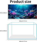 3 Pack Aquarium Background, 48X24 Inch Polyester Aquarium Background | Cloth Fish Tank Background, Undersea Corals Sunshines & Rock Aquatic Plants, Backgrounds for Fish Tank