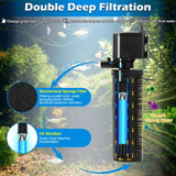 200GPH Aquarium U-V Filter for 20-75 Gallon, Aquarium Filters with 5W U/V Light Green Clean Machine, Internal Filter Powerful Pump Filter for Fish Tank Saltwater Freshwater Crystal Clear