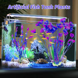 Artificial Aquarium Plants Fish Tank Decorations, Soft Plastic Green Water Grass for Fish Habitat, Realistic Underwater Décor, Safe for Fish, 2-Pack