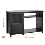 VEVOR Aquarium Stand, 75 Gallon Fish Tank Stand, 52 X 19.7 X 32.3 in Steel and MDF Turtle Tank Stand, 626 Lbs Load Capacity, Reptile Tank Stand with Storage Cabinet and Embedded Power Panel, Black