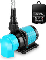 400GPH Aquarium Return Pump with LCD Display Controller, 15W DC 24V Aquarium Pump for Saltwater Freshwater Aquarium,Fish Tank,Sump,20 Speeds ECO Quiet Submersible and Inline Pump