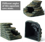 Aquarium Ornaments, Aquarium Mini Skull Skeleton/Aquarium Mini Castle/Aquarium Hippon Cave/Aquarium Rock Stone Cave Decoration, Fish Tank Decoration Landscape Hiding House (Rock Cave)