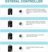 400GPH Aquarium Return Pump with LCD Display Controller, 15W DC 24V Aquarium Pump for Saltwater Freshwater Aquarium,Fish Tank,Sump,20 Speeds ECO Quiet Submersible and Inline Pump