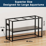 55-75 Gallon Fish Tank Stand with Power Outlets, 900LBS Capacity Aquarium Stand, Metal Fish Tank Stand Dual-Layer Design Terrarium Stand, Black
