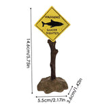 Aquarium Shark Warning Sign Resin Fish Tank Decorations Funny Aquarium Fish Tank Decor Ornaments for Aquarium Fish Tank