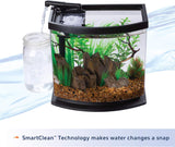 LED Minibow Small Aquarium Fish Tank Kit with Smartclean Technology, Small Fish Tank, Black, 2.5 Gallon