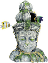 Buddha Head Statue Aquarium Decorations Resin Fish Hideout Betta Cave for Large Fish Tank Ornaments Betta Sleep Rest Hide Play Breed(Large Size)