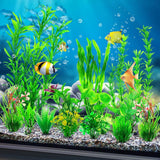 12Pcs Fish Tank Accessories Aquarium Decorations Green Plants Green Fish Tank...