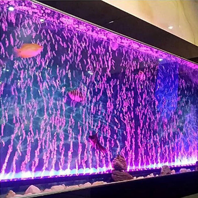 LED Aquarium Lights for Fish Tank,Submersible Fish Tank Light with Air Bubbler Hole Bubble Wall RGB Color Changing Brightness Adjustable Waterproof Remote Control Bubble Tube Light,3W 9Inch