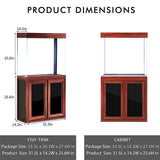 50 Gallon Aquarium with Stand, 40G Low Iron Tempered Glass Fish Tank, 10G Sump Filtration System, LED Light, Aluminum Cabinet, All-In-One Reef & Freshwater Aquascaping Aquarium Kit