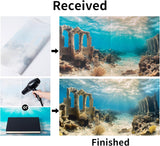 3 PCS Aquarium Background, 48X24 Inch Polyester Fish Tank Background | Cloth Fish Tank Background, Undersea Ruins Floor Sunshines & Tree Wood Branches Aquatic Plants