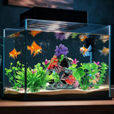 Fish Tank Decorations, 7 Pieces Aquarium Plants Set with Coral Reef Decoration Mountain Cave Ornament for Betta, Goldfish, Shrimp to Breed, Play and Rest (Green)