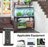 40 Gallon Fish Tank Stand – Aquarium Stand with Power Outlets, 37.7" X 19.2" X 58.66", Heavy-Duty Metal Tank Stand, 40 Gallon Reptile Tank Stand for Home Office – Tank Not Included (Black)